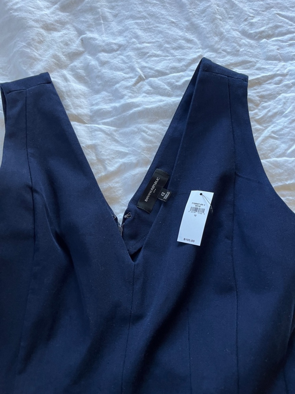 Banana Republic Dark Navy V-Neck Sleeveless Dress